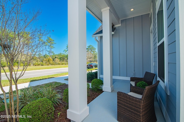 view of patio featuring covered porch