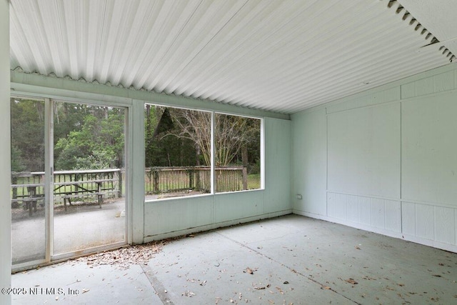 interior space featuring lofted ceiling