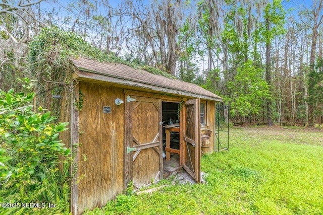 view of shed