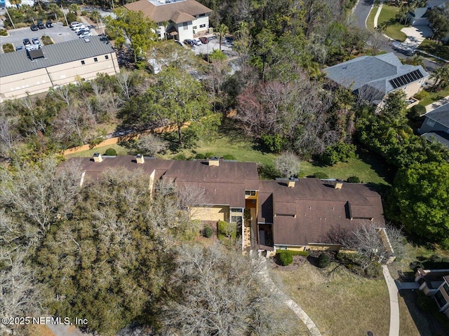 drone / aerial view with a residential view