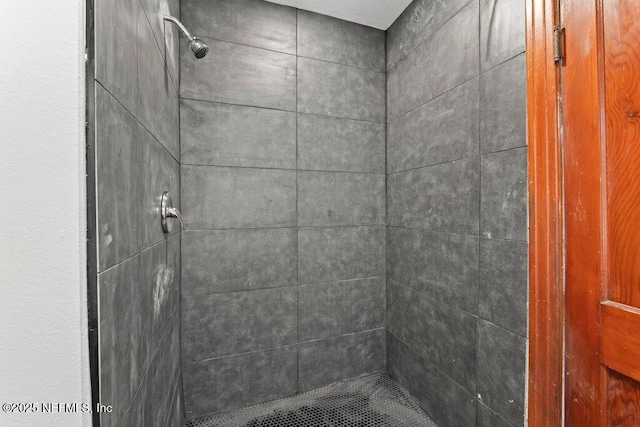 bathroom featuring a tile shower