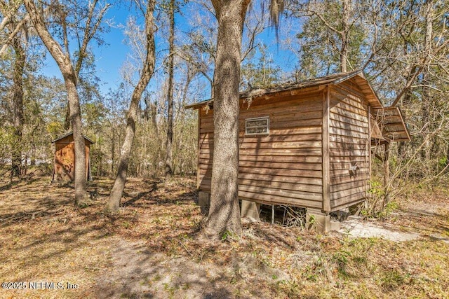 view of shed