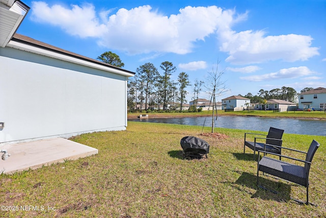 192 Logrono Ct, Saint Augustine, FL 32084 - view of yard with a residential view, an outdoor fire pit, and a water view