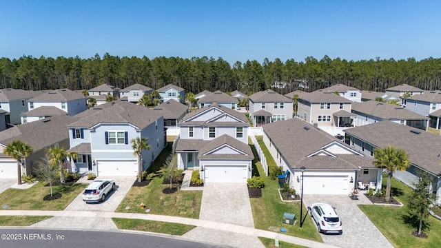 bird's eye view with a residential view