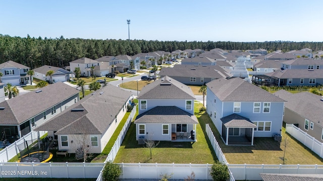 bird's eye view featuring a residential view