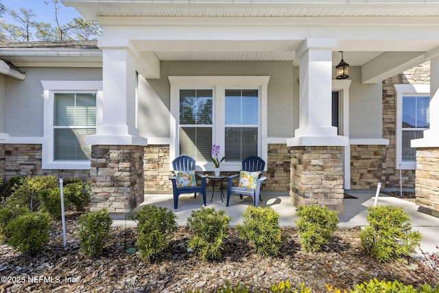 view of patio with covered porch