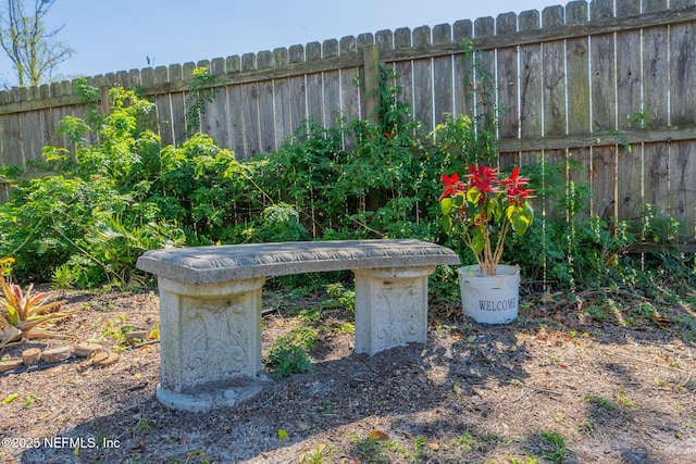 details with a fenced backyard