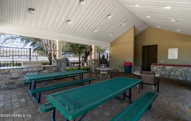 view of patio / terrace with grilling area, area for grilling, and fence