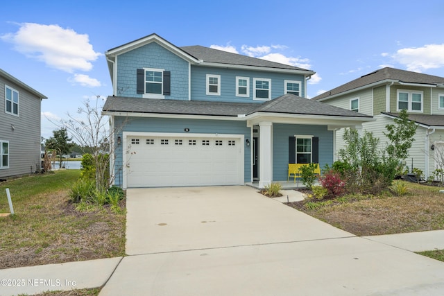 54 Ness Cir, Saint Augustine, FL 32095 - traditional home featuring a garage, a porch, driveway, and a shingled roof