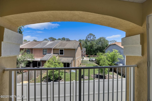 balcony featuring a residential view