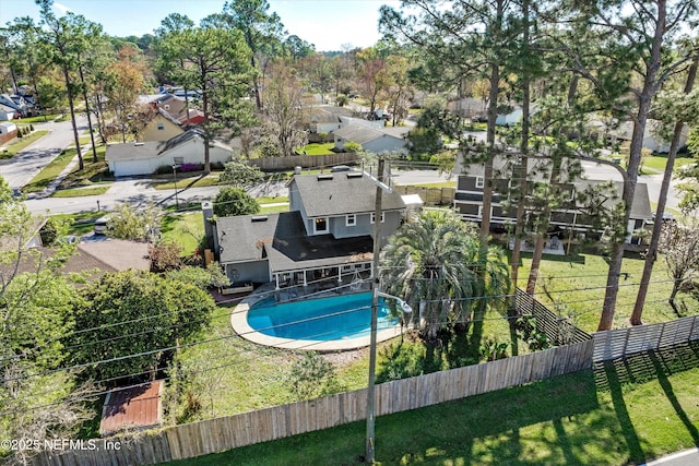 aerial view featuring a residential view