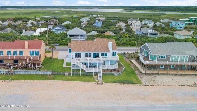 aerial view with a residential view