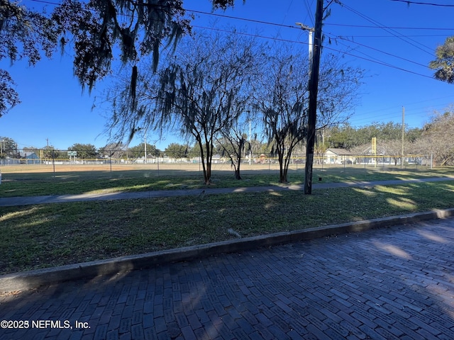 view of yard with fence