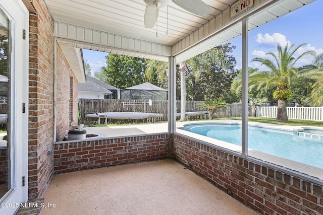109 N Lake Cunningham Ave, Saint Johns, FL 32259 - unfurnished sunroom featuring a ceiling fan