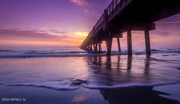 property view of water with a pier