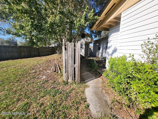 view of yard with fence