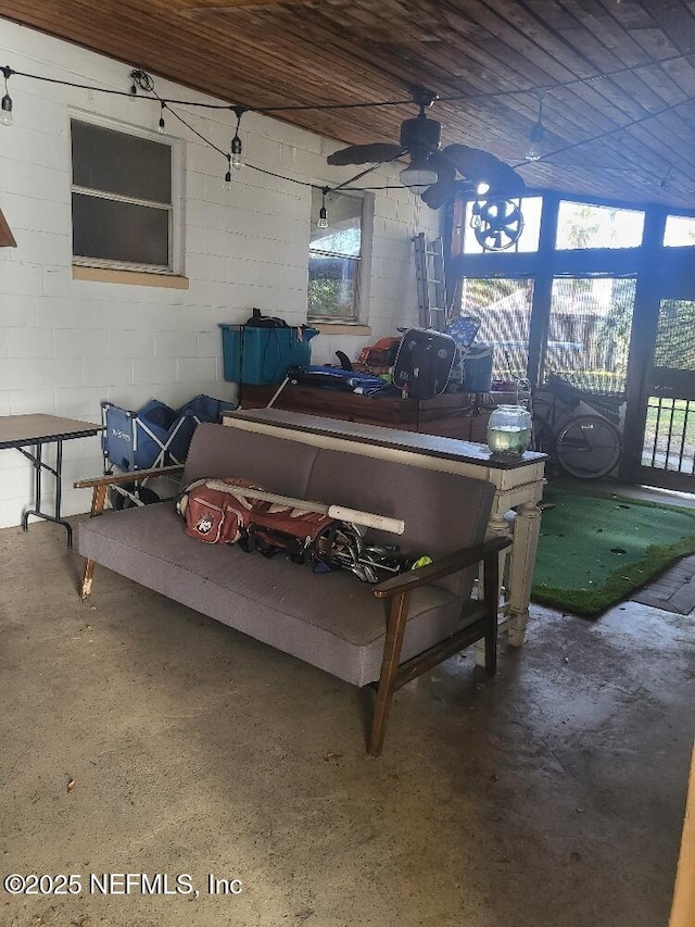 view of patio with ceiling fan