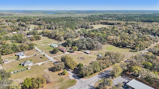 bird's eye view featuring a view of trees