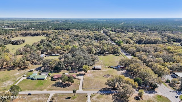 drone / aerial view featuring a view of trees