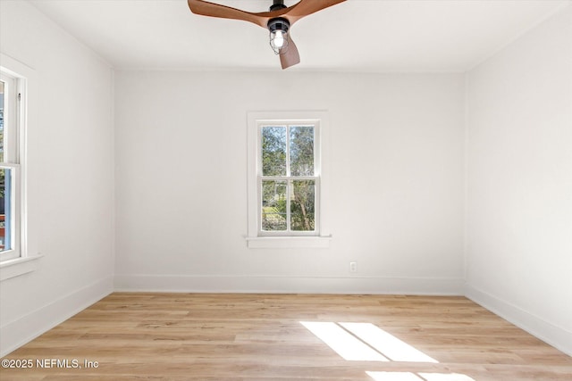 80 Anderson St, Saint Augustine, FL 32084 - unfurnished room with light wood-style flooring, a ceiling fan, and baseboards