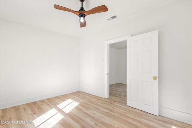 80 Anderson St, Saint Augustine, FL 32084 - spare room with visible vents, ceiling fan, light wood-type flooring, and baseboards