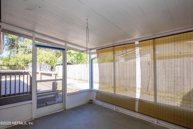 view of unfurnished sunroom