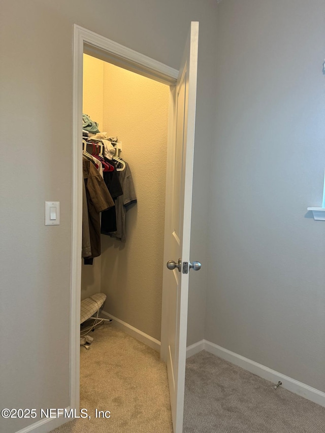 spacious closet with carpet floors