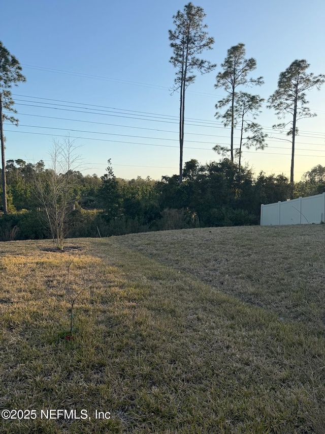 view of yard featuring fence