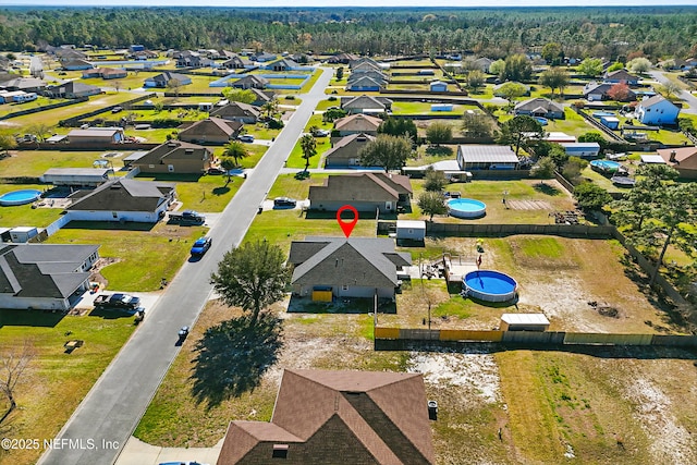 aerial view featuring a residential view