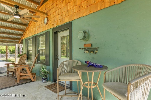 view of patio / terrace featuring a ceiling fan