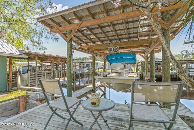 dock area featuring boat lift