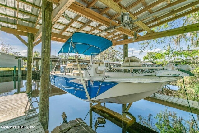 dock area with boat lift