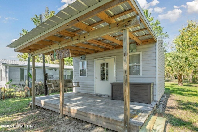 wooden deck featuring fence