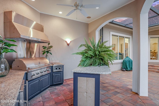 800 Hawks Nest Ct, Ponte Vedra Beach, FL 32082 - view of patio / terrace with area for grilling and ceiling fan
