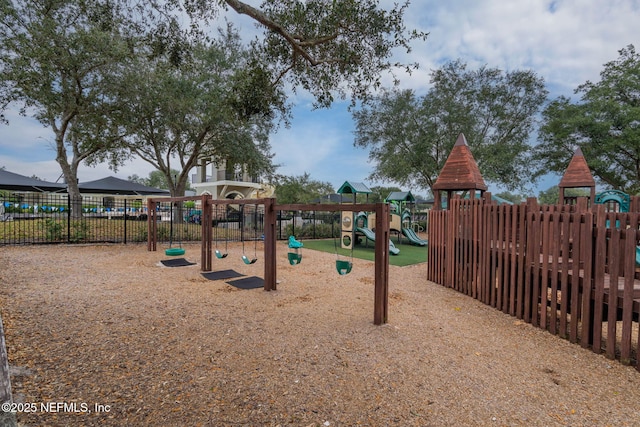 community playground with fence