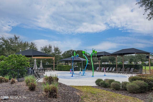 community play area with fence