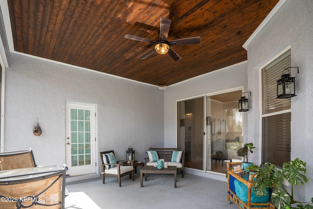 view of patio / terrace with ceiling fan