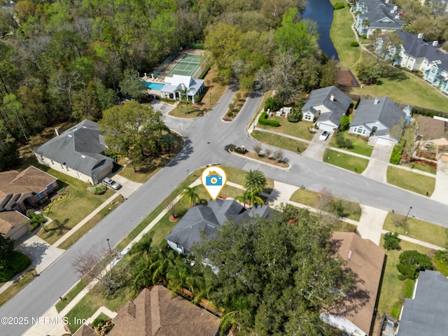 drone / aerial view featuring a residential view