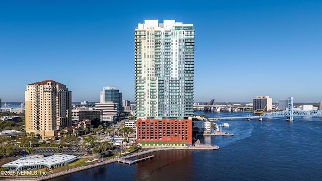 water view with a view of city