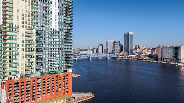 water view with a view of city