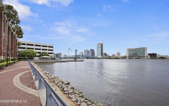 water view with a view of city