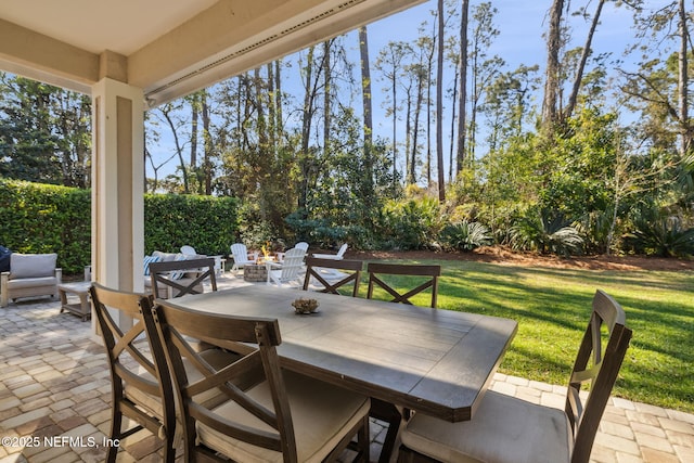 view of patio / terrace featuring outdoor dining area