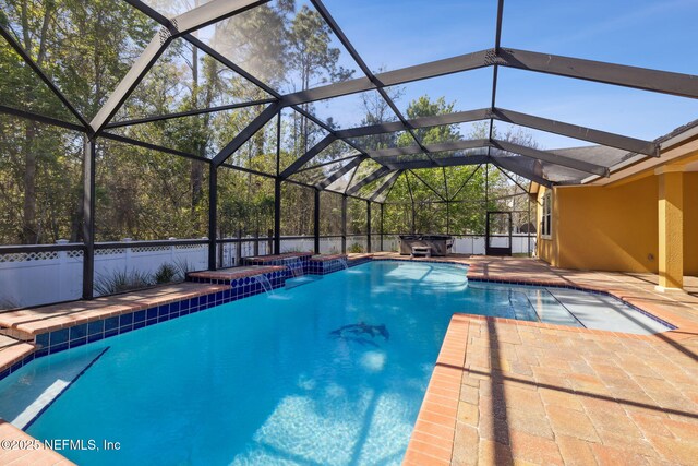 pool featuring a patio and a lanai