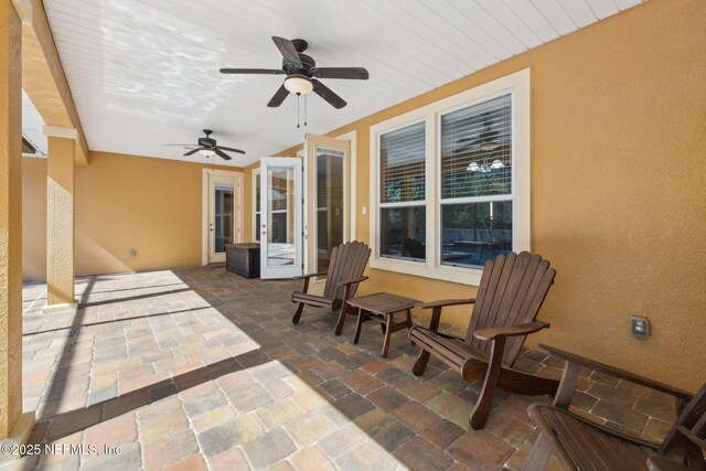 view of patio with a ceiling fan