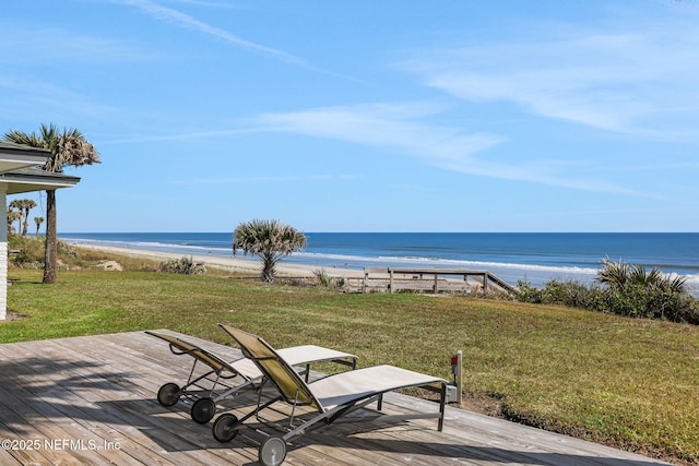 property view of water with a beach view