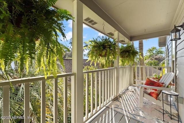 balcony featuring visible vents