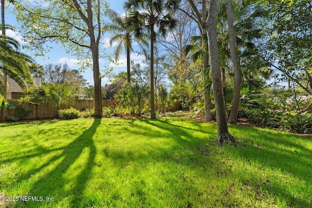 view of yard with fence