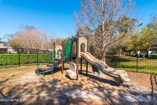 community play area with fence