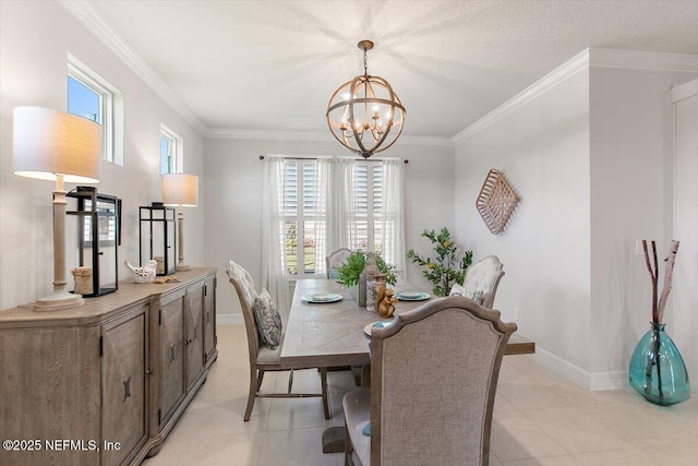 203 Country Brook Ave, Ponte Vedra, FL 32081 - dining room featuring a notable chandelier, baseboards, and ornamental molding