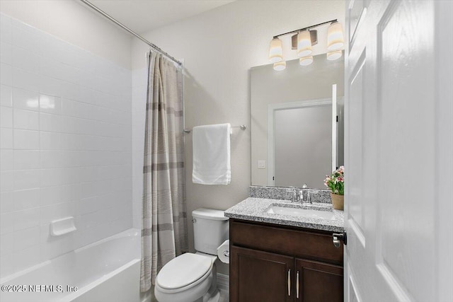 203 Country Brook Ave, Ponte Vedra, FL 32081 - bathroom featuring shower / bath combination with curtain, toilet, and vanity